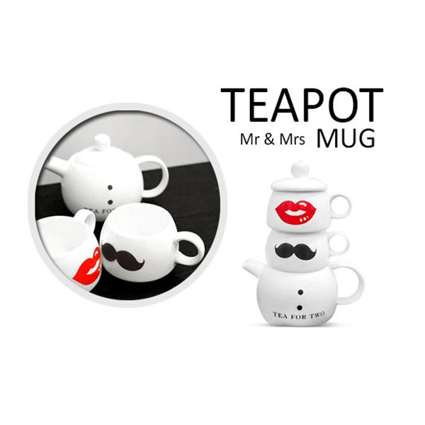 خرید عمده سرویس قوری و فنجان طرح لب و سبیل