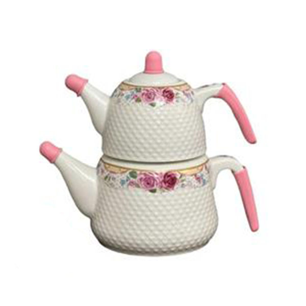 خرید عمده کتری و قوری سرامیکی گل برجسته